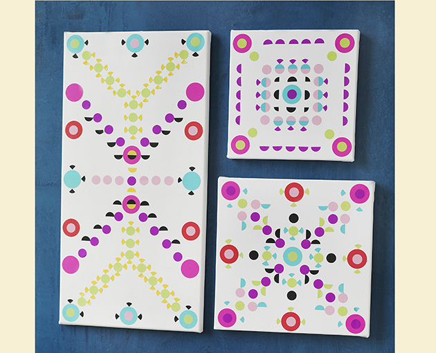 sticker art project kid canvas wall art
