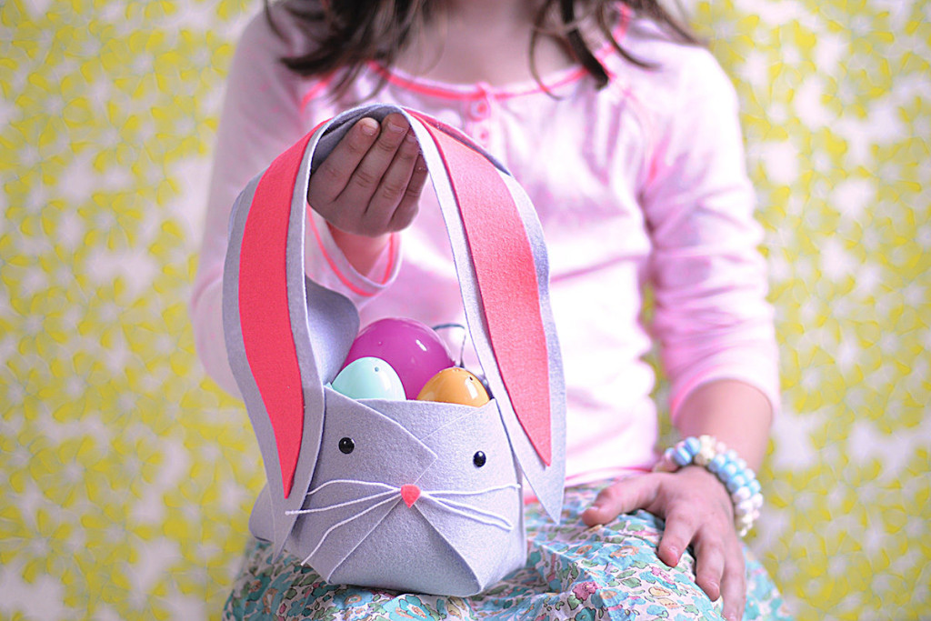 easter bunny basket made from felt diy