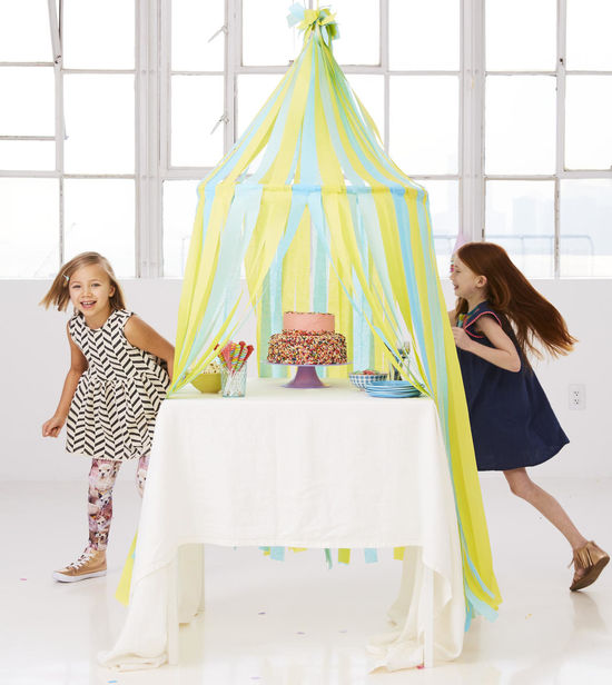 streamers tent birthday party decoration