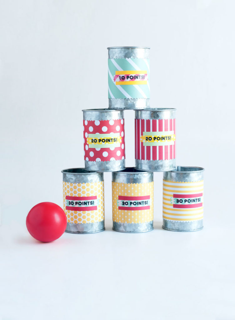 kids party diy carnival game can toss