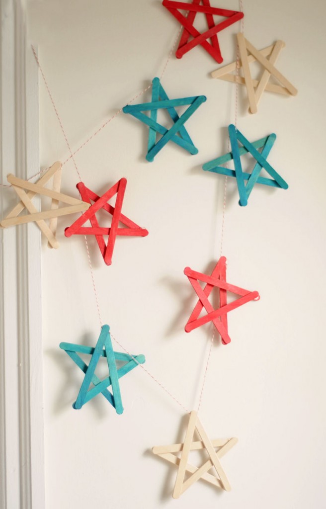easy popsicle stick star garland