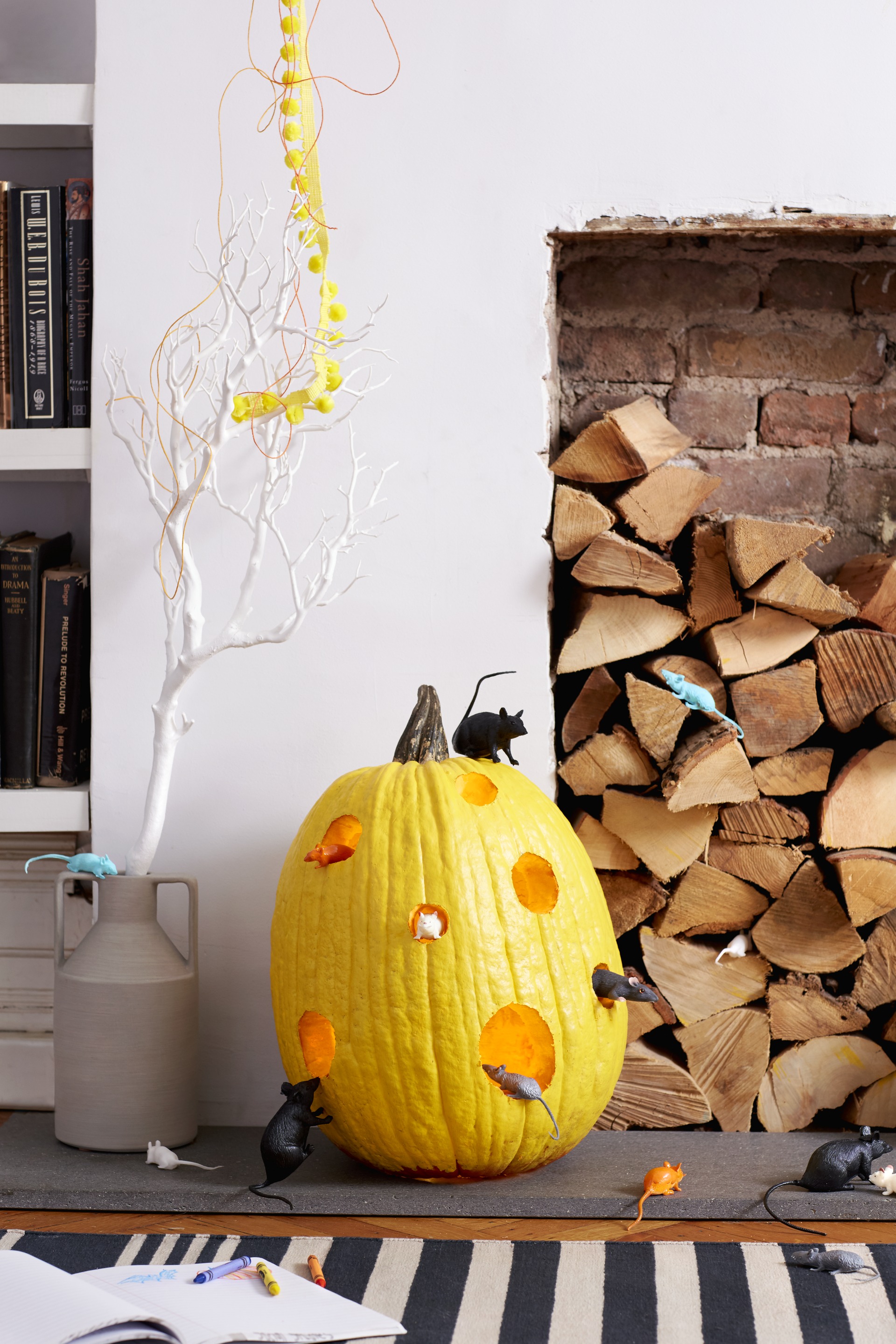 mouse and cheese pumpkin diy