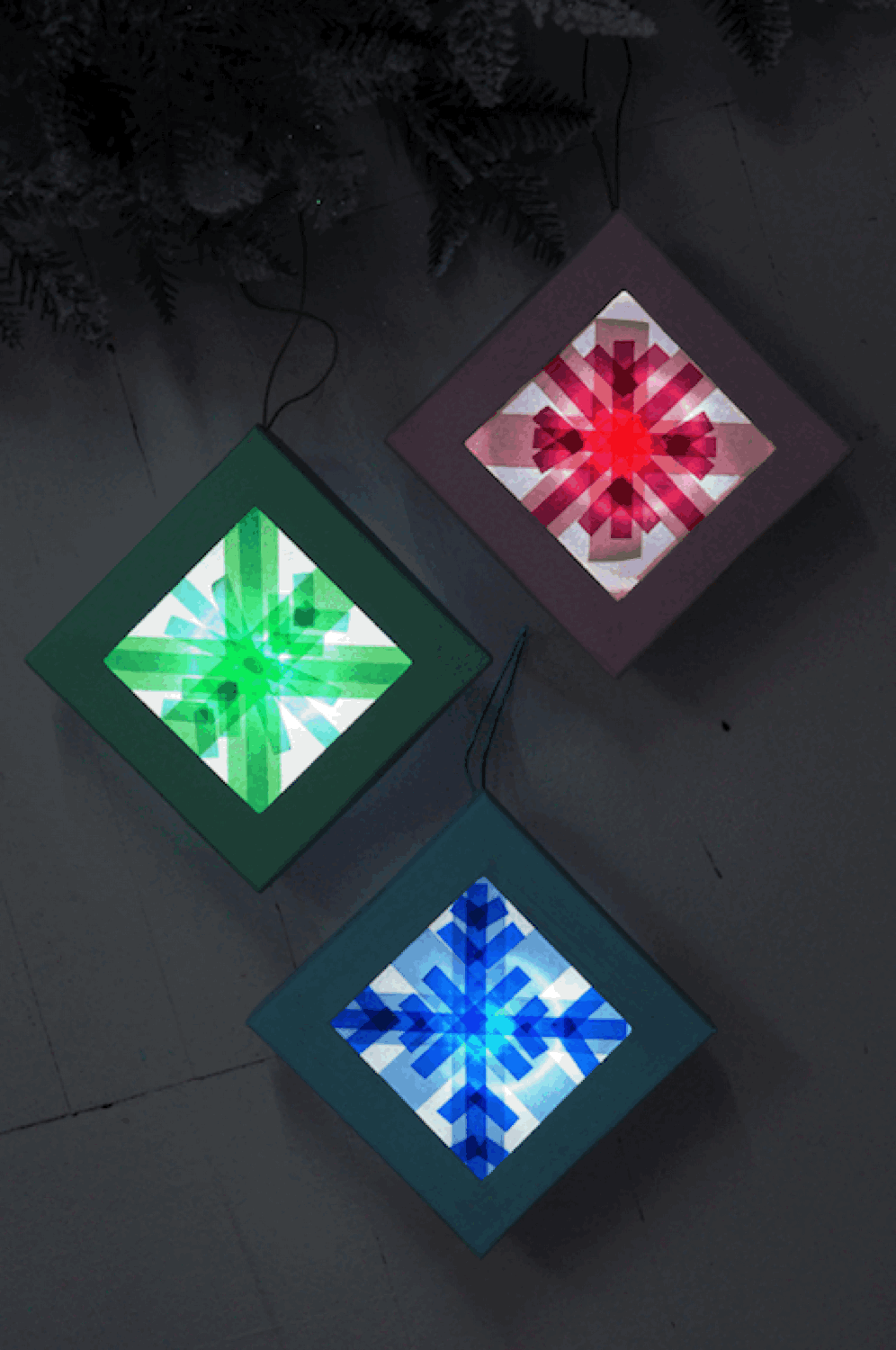 light box christmas ornament diy