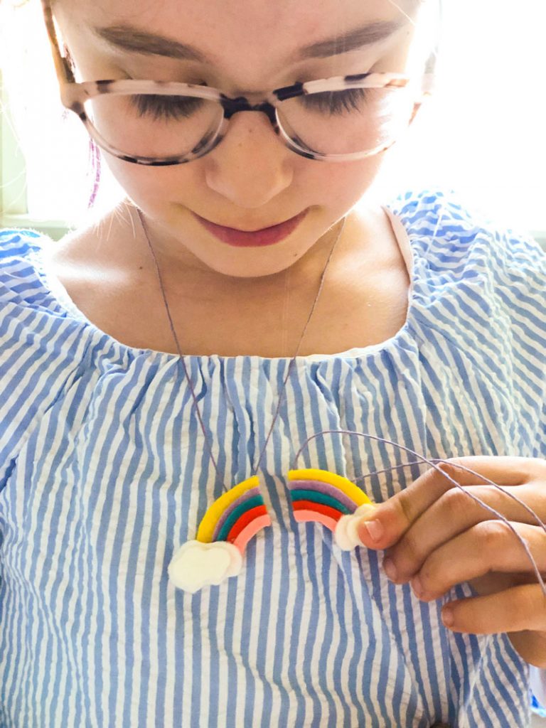 rainbow bff necklace