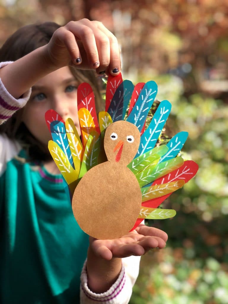 tacchino handprint diy del ringraziamento