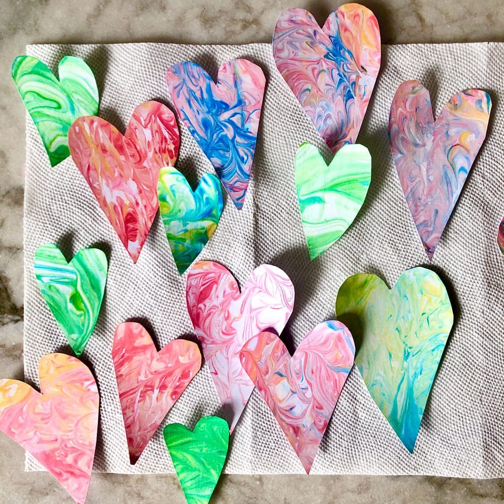 How to Make Marbleized Valentine Cards for Kids